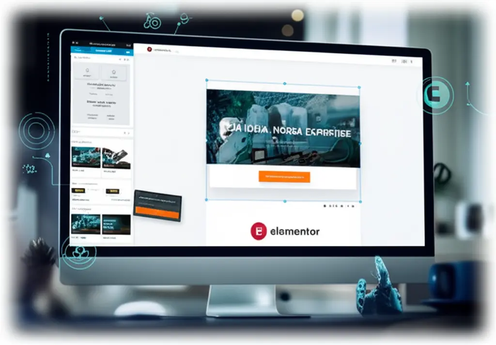 Interface do construtor de páginas Elementor no WordPress