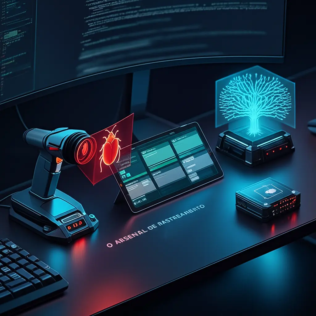 Ícones de várias ferramentas de rastreamento e análise de dados, como Google Analytics, Hotjar e Sentry.